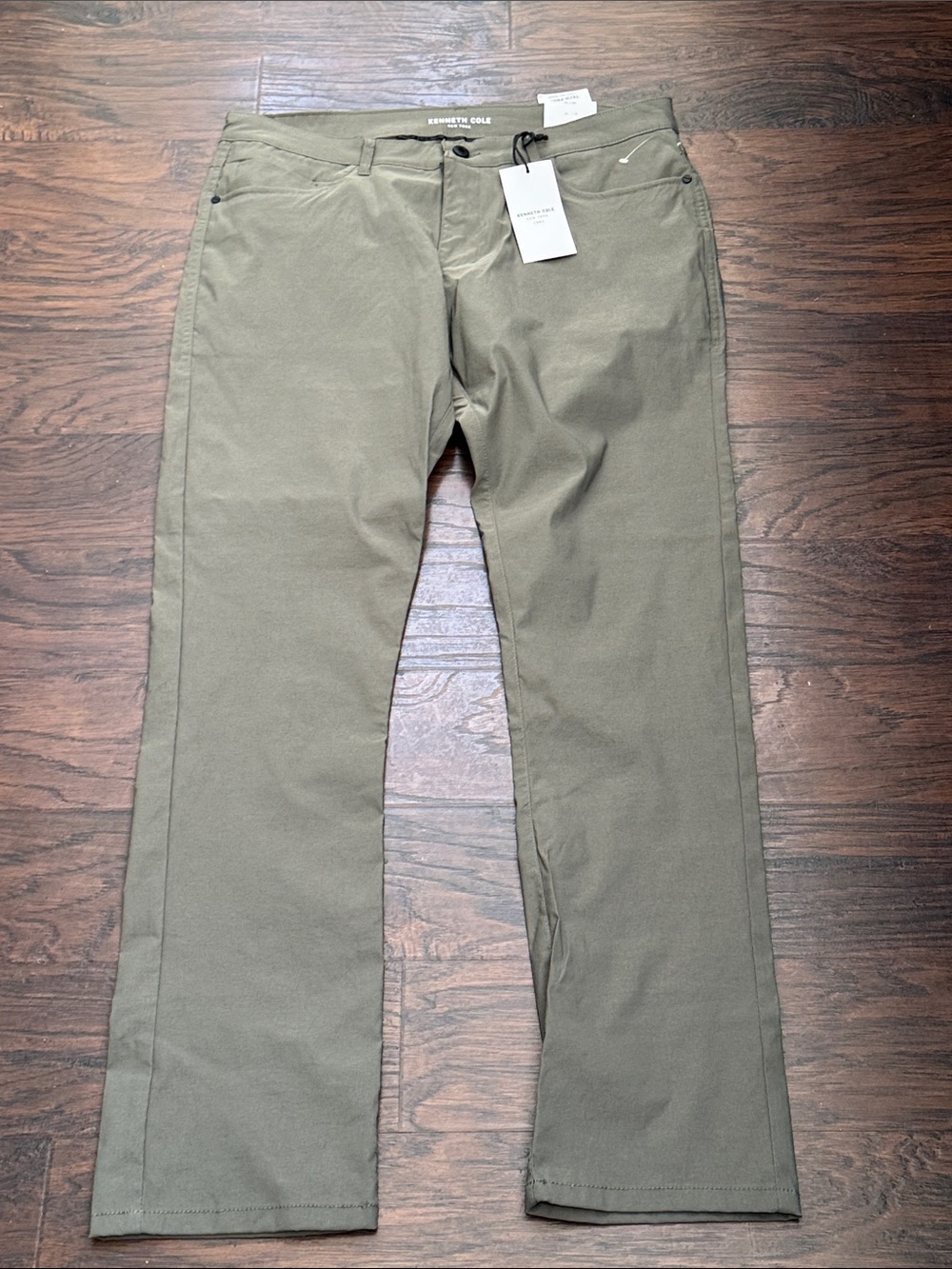 Kenneth Cole Slim Olive Chino Tech Pants, Flex Stretch
